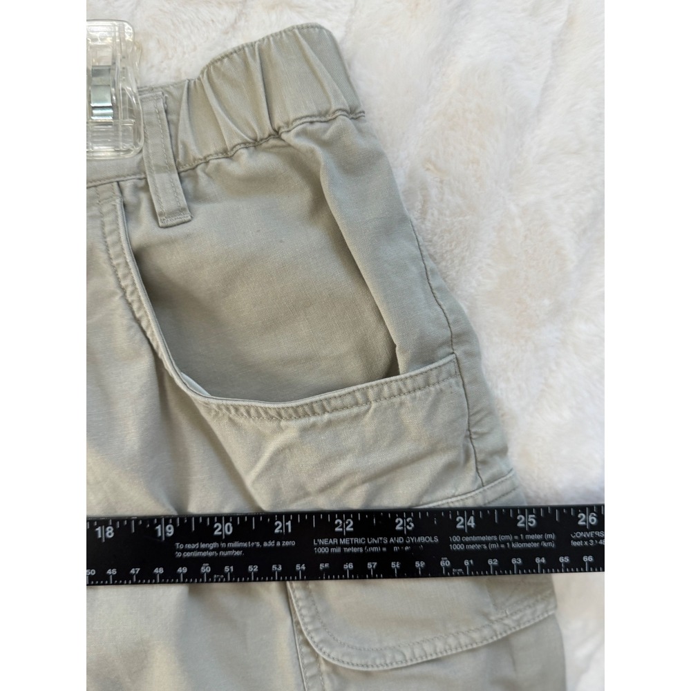 Columbia Mens Tan Khaki Cargo Shorts Pleated Side Elastic Vintage Utility Dad 40 - Picture 5 of 13